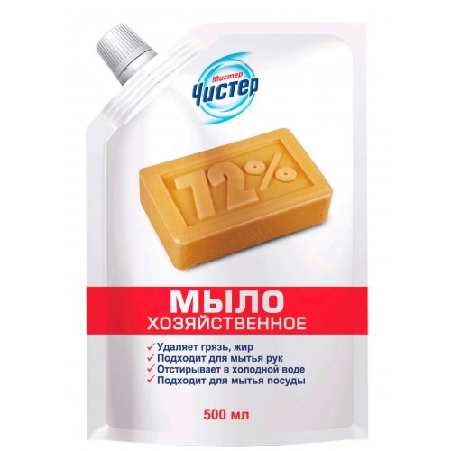 Мистер чистер мыло хозяйственное жидкое 500мл ДойПак